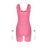 Solid Color U Neck Sport Romper BLG-P2C11423A