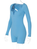 Solid Color Long Sleeve Romper BLG-P3613253A