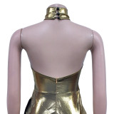 Sexy Sleeveless Patchwork Mini Dress BY-6358