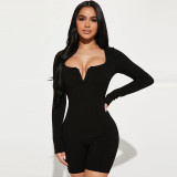 Solid Color Long Sleeve Romper BLG-P3613253A