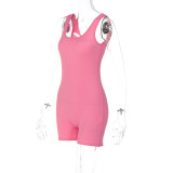 Solid Color U Neck Sport Romper BLG-P2C11423A