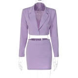 Fashion Short Blazer And Skirt Two Piece Set BLG-S2810079K