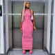 Solid Sleeveless O Neck Maxi Dress BLG-D2C11244A
