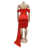 Solid Color Sexy Mesh Backless Mini Dress BY-6795