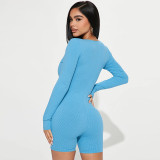 Solid Color Long Sleeve Romper BLG-P3613253A