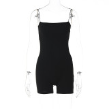 Solid Color Sling Backless Romper BLG-P3211706A