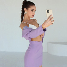 Fashion Short Blazer And Skirt Two Piece Set BLG-S2810079K