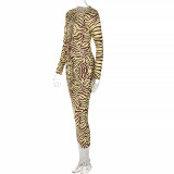 Print Hollow Long Sleeve Bandage Dress BLG-D1B7217A