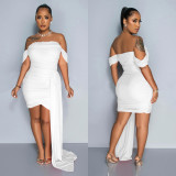 Solid Color Sexy Mesh Backless Mini Dress BY-6795