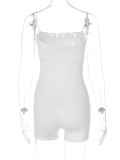 Solid Color Sling Backless Romper BLG-P3211706A