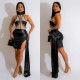 Sexy Sleeveless Patchwork Mini Dress BY-6358
