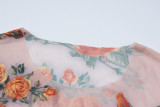 Mesh Print See Through Long Dress BLG-D3512632K
