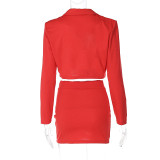 Fashion Short Blazer And Skirt Two Piece Set BLG-S2810079K