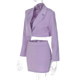Fashion Short Blazer And Skirt Two Piece Set BLG-S2810079K
