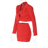 Fashion Short Blazer And Skirt Two Piece Set BLG-S2810079K