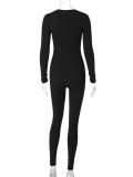 Long Sleeve V Neck Sport Jumpsuit BLG-P3914317A