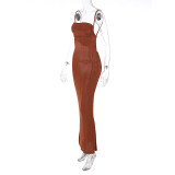 Sexy Sling Backless Slim Maxi Dress BLG-D248399K