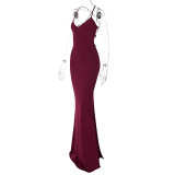 Sexy Backless Tie Up Pleated Maxi Dress BLG-D3914151K
