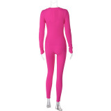 Long Sleeve V Neck Sport Jumpsuit BLG-P3914317A