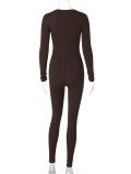 Long Sleeve V Neck Sport Jumpsuit BLG-P3914317A