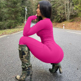 Long Sleeve V Neck Sport Jumpsuit BLG-P3914317A