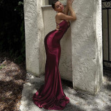 Sexy Backless Tie Up Pleated Maxi Dress BLG-D3914151K