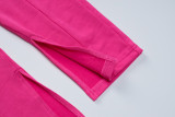 Long Sleeve Slim Hollow Out Three Piece Pants Set BLG-S3813898A