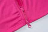 Long Sleeve Slim Hollow Out Three Piece Pants Set BLG-S3813898A