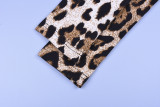 Leopard Print Long Sleeve Tight Bodysuit BLG-P8C0596A