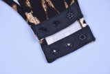 Leopard Print Long Sleeve Tight Bodysuit BLG-P8C0596A