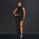 Sleeveless Mesh Hot Drill Maxi Dress BY-6718