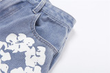 Street Fashion Printed High Waisted Straight Leg Jeans DLSF-W22P20843