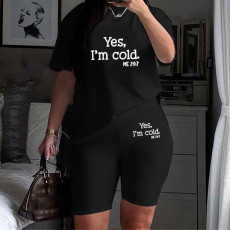 Fashion Casual Letter Printed Plus Size Two Piece Set FNN-02