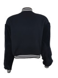 D Letter Print Baseball Jacket Coat ZDF-31326