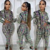 Colorful Knits Long Sleeve Two Piece Pants Set YMEF-51055