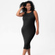 Round Sleeveless Tight Knit Midi Dress GMDI-36942