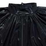 Solid Stamped Long Sleeve Pleated Maxi Dress BY-6766