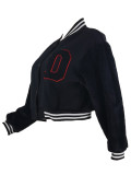 D Letter Print Baseball Jacket Coat ZDF-31326