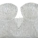 Solid Color Sexy Sequin Tube Tops Maxi Dress BY-6782