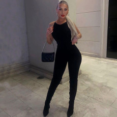 Sexy Backless Solid Color Jumpsuit BLG-P3B14766K