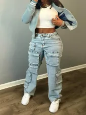 Casual Loose Pockets Jeans CH-88003