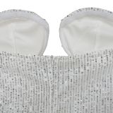 Solid Color Sexy Sequin Tube Tops Maxi Dress BY-6782