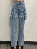 Casual Hollow Out Removable Loose Jeans YMEF-51056