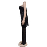 Sleeveless Single Shoulder Sequin Jumpsuit BY-6778