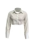 Solid Color Lapel Short Shirts MXDF-6137