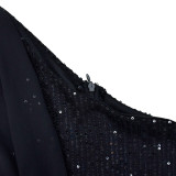 Sleeveless Single Shoulder Sequin Jumpsuit BY-6778