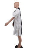 Casual Color Block Loose Midi Dress XHXF-959