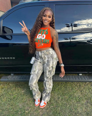 Fashion Patchwork Camouflage Print Pants GSMJ-6938