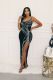 Sexy Hot Drill Split Tight Maxi Dress NY-2931