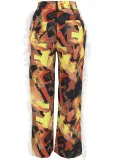 Fashion Print Loose Straight Pants YH-5347